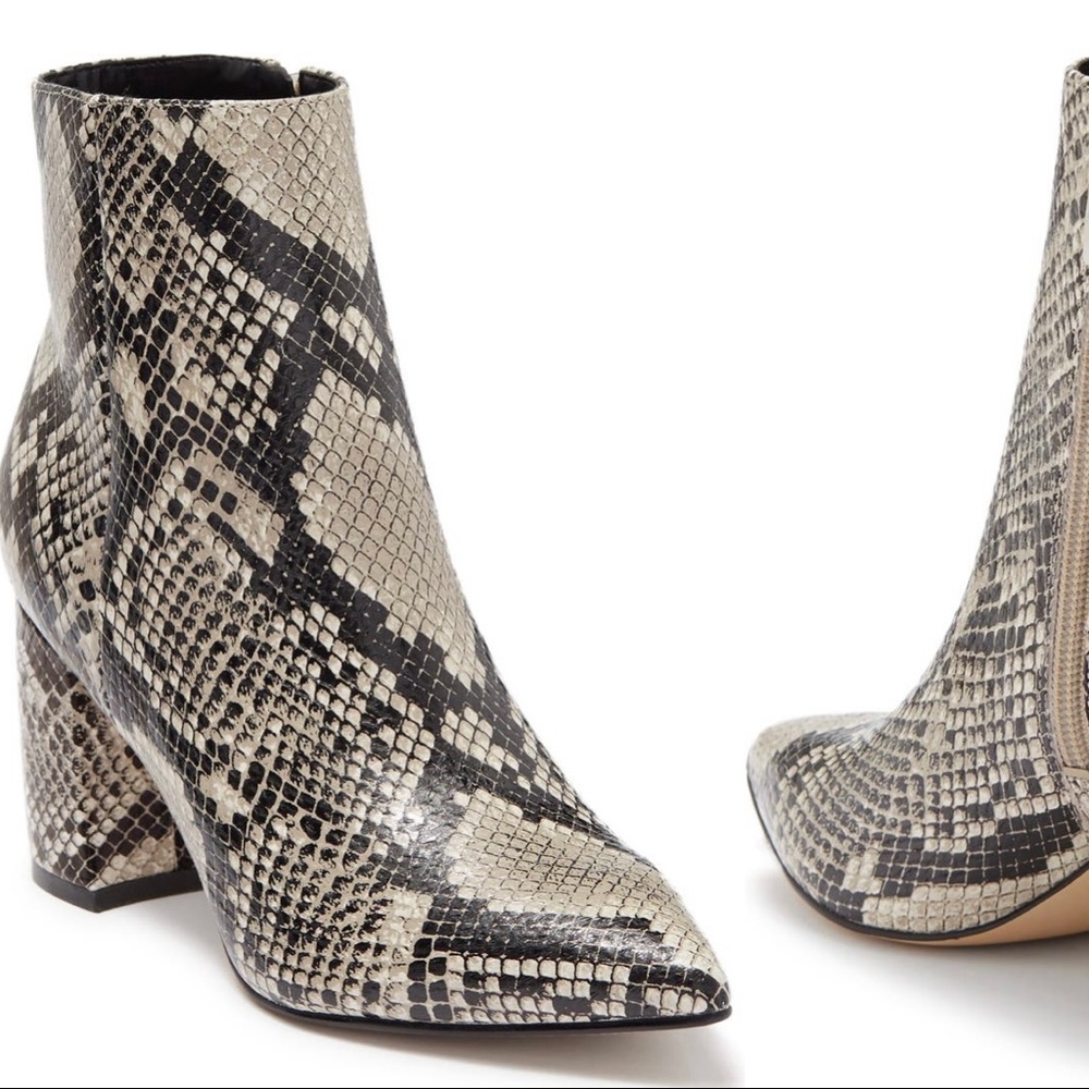 Marc Fisher Retire Snake Print Leather Bootie